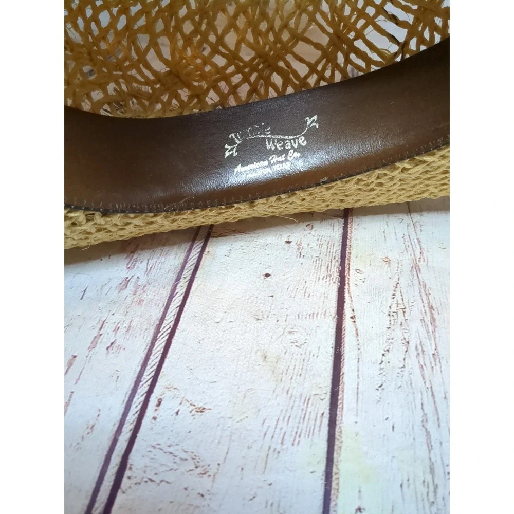 AMERICAN HAT Company 7 1/4 Tumble Weave Feather Band Straw Cowboy Hat